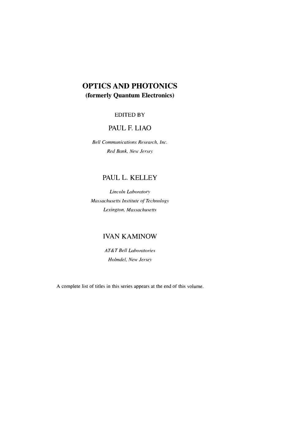 Nonlinear Fiber Optics. Formerly Quantum Electronics by Govind Agrawal and Paul F. Liao (Auth.)