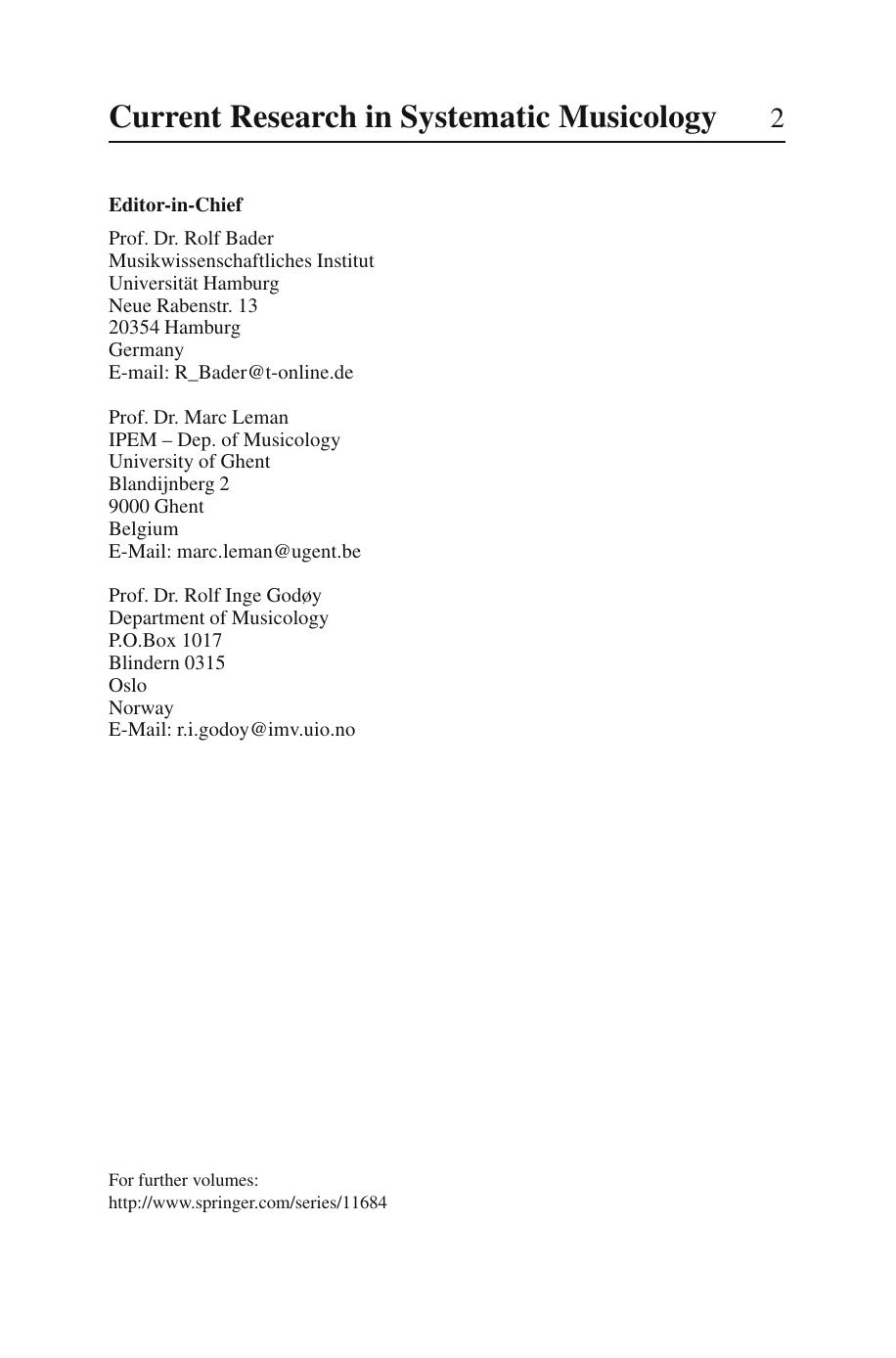 Nonlinearities and Synchronization in Musical Acoustics and Music Psychology by Rolf Bader (auth.)