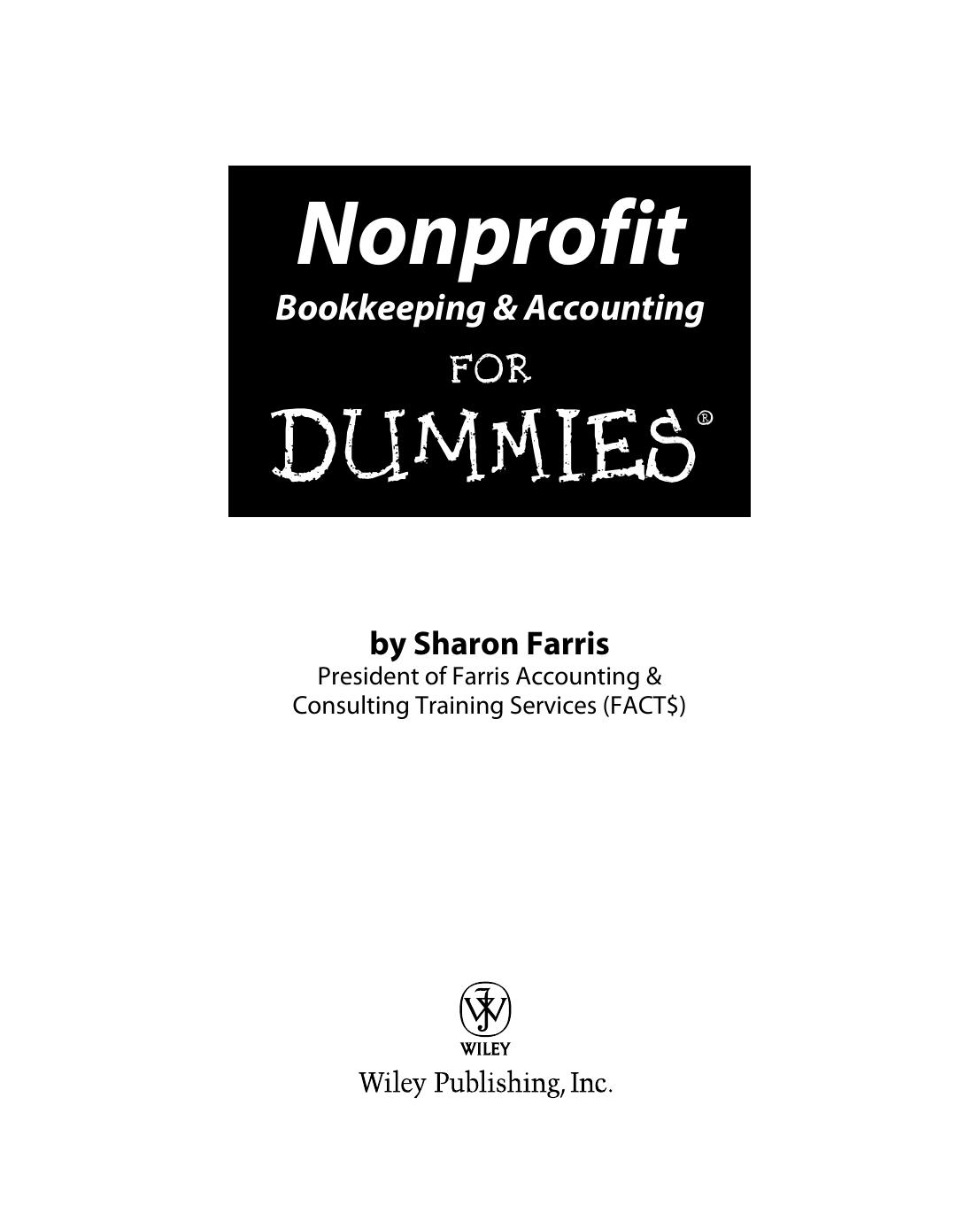 Nonprofit Bookkeeping and Accounting For Dummies by Unknown