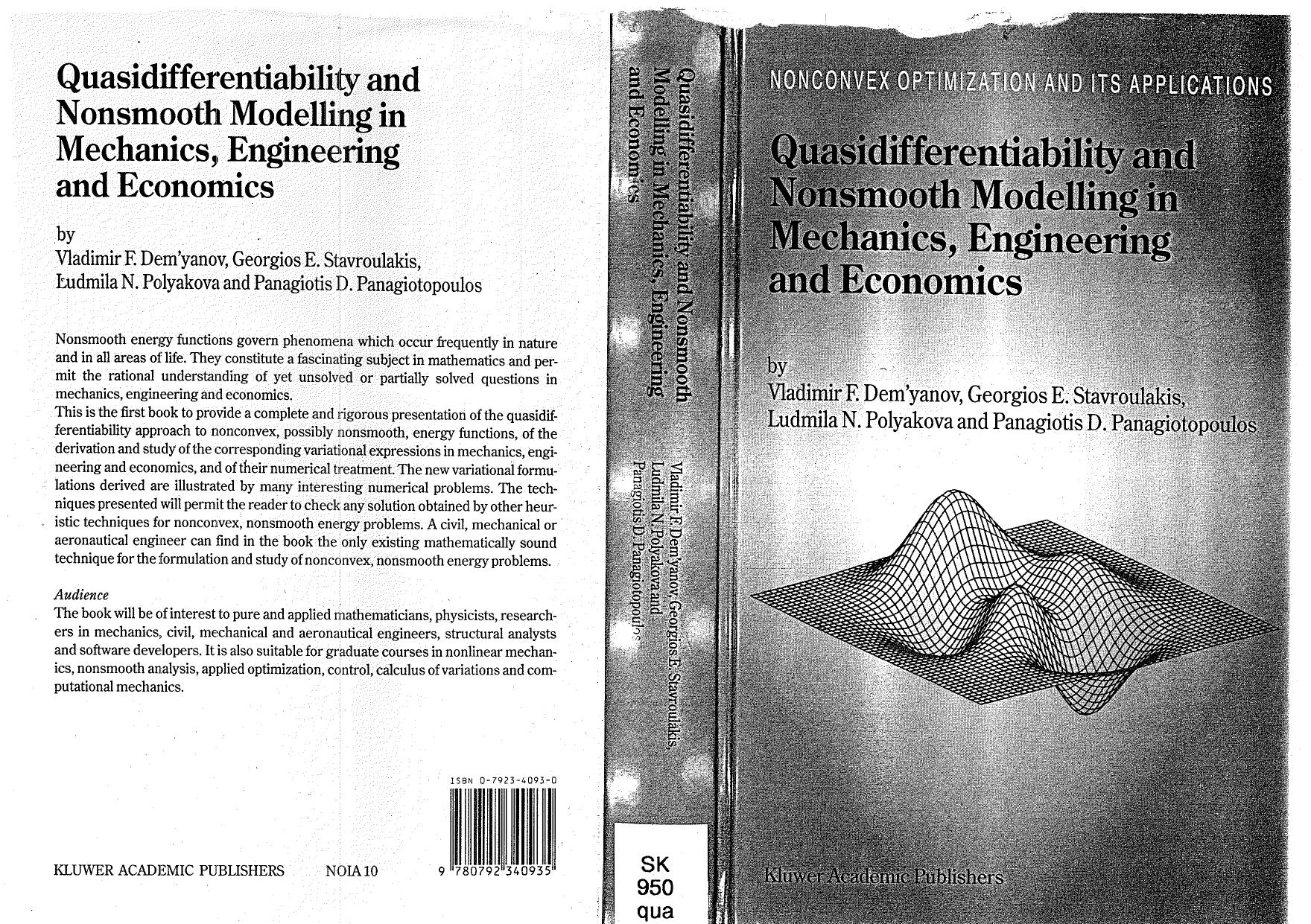 Nonsmooth Modelling in Mechanics and Economics by Dem'yanov V. Slavroulakis G. Polyakova L