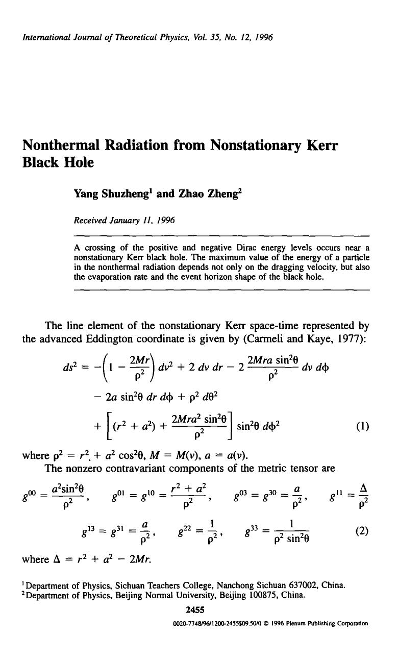 Nonthermal radiation from nonstationary Kerr black hole by Unknown