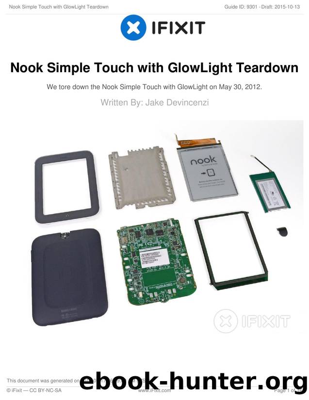 Nook Simple Touch with GlowLight Teardown by Unknown