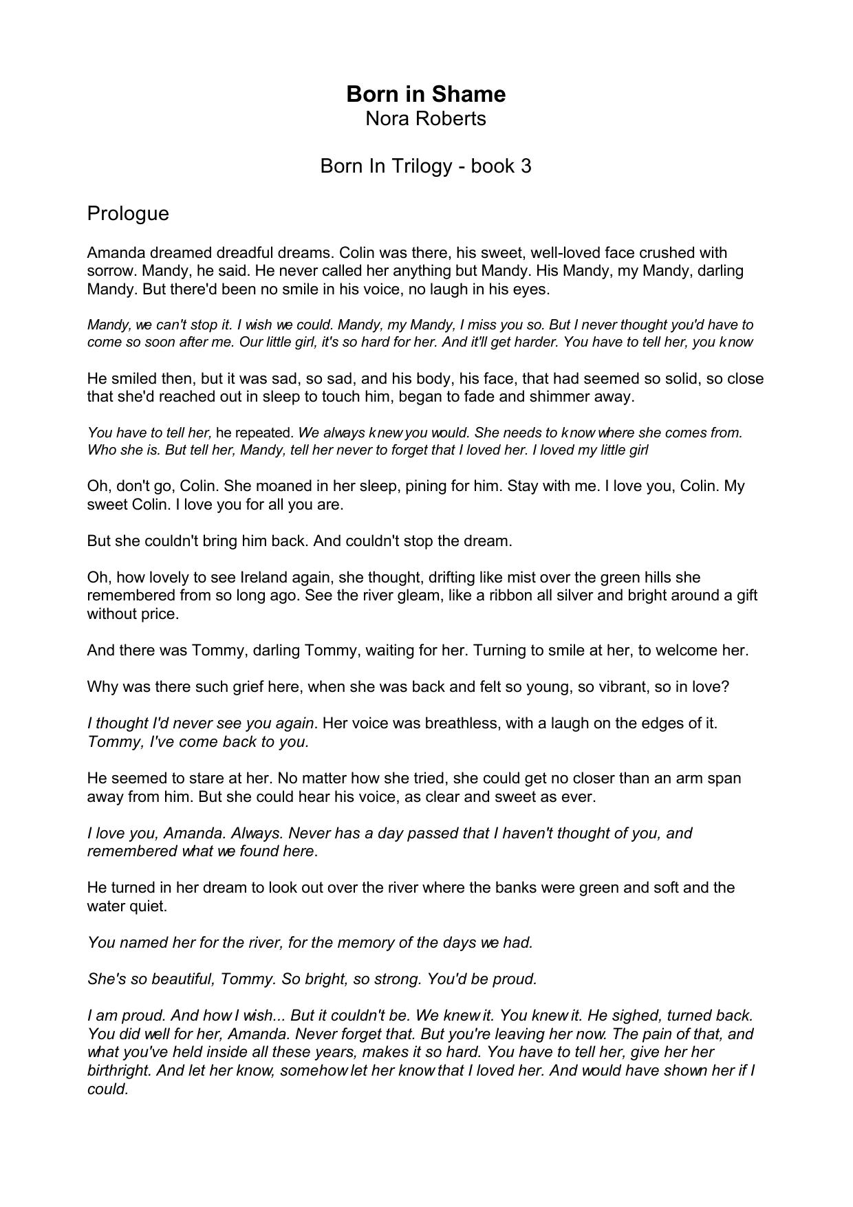 Nora Roberts - Concannon Sisters Trilogy 03 by Born In Shame