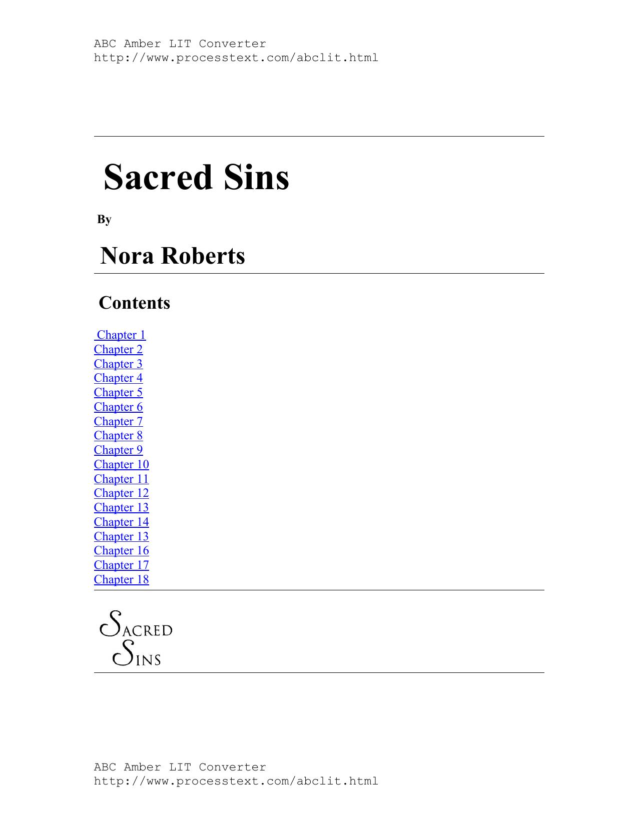 Nora Roberts - Sacred Sins 01 by Julia Bertrand