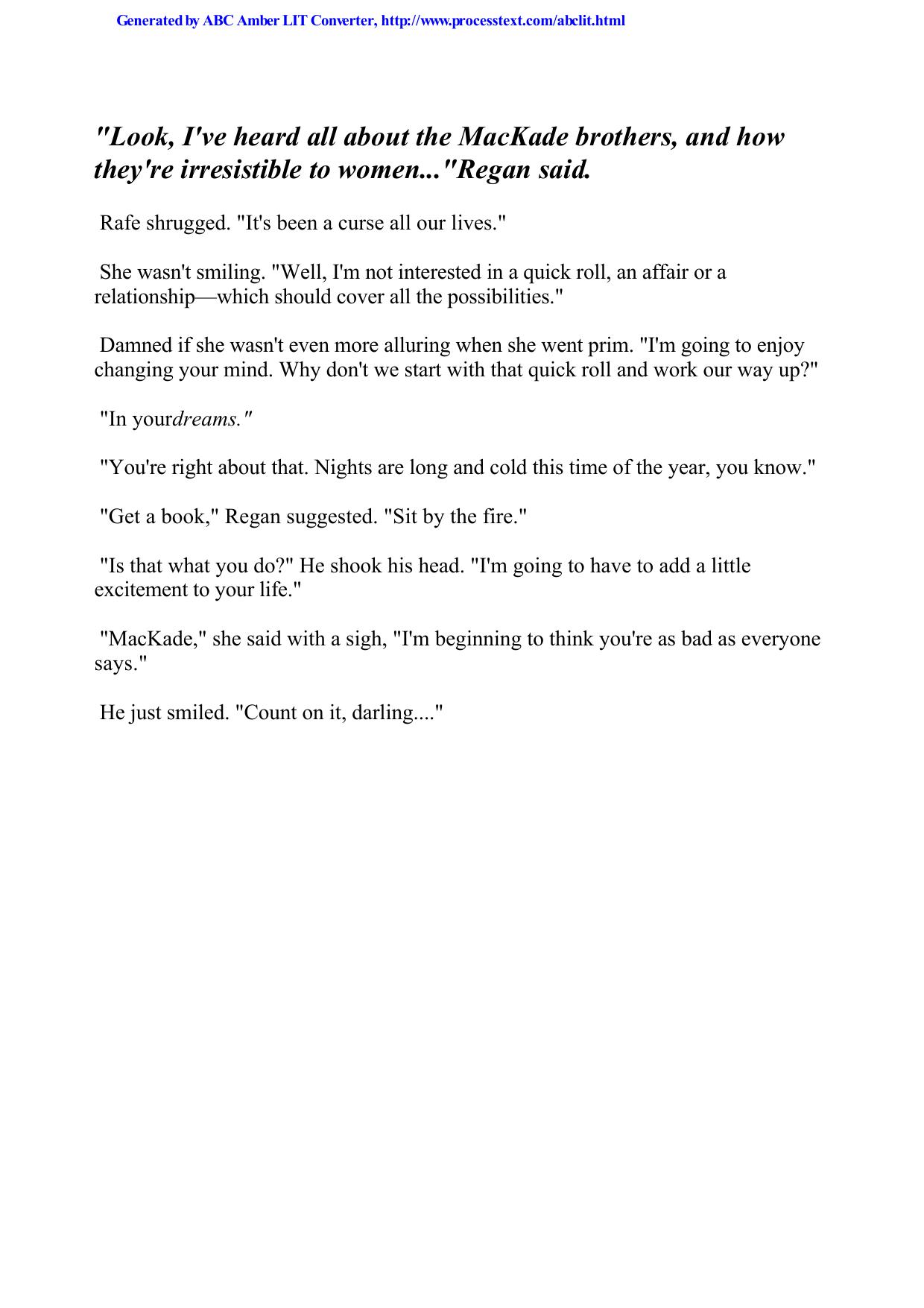 Nora Roberts - The Mackade Brothers 01 by The Return Of Rafe Mackade