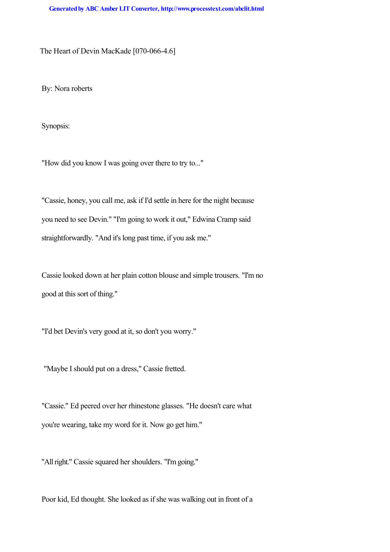 Nora Roberts - The Mackade Brothers 03 by The Heart Of Devin Mackade