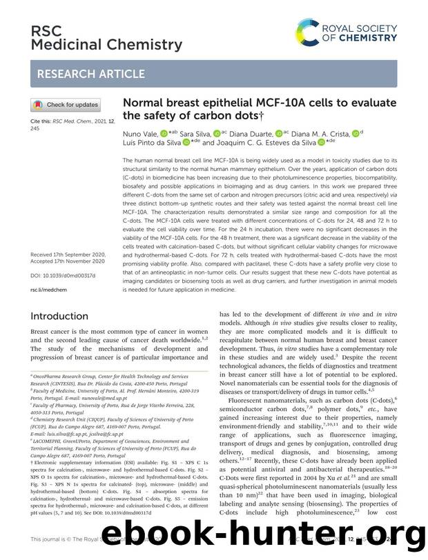 Normal breast epithelial MCF-10A cells to evaluate the safety of carbon dots by unknow
