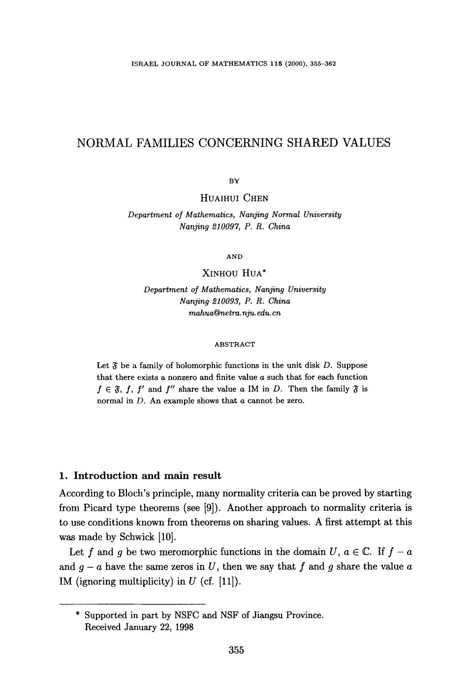 Normal families concerning shared values by Unknown