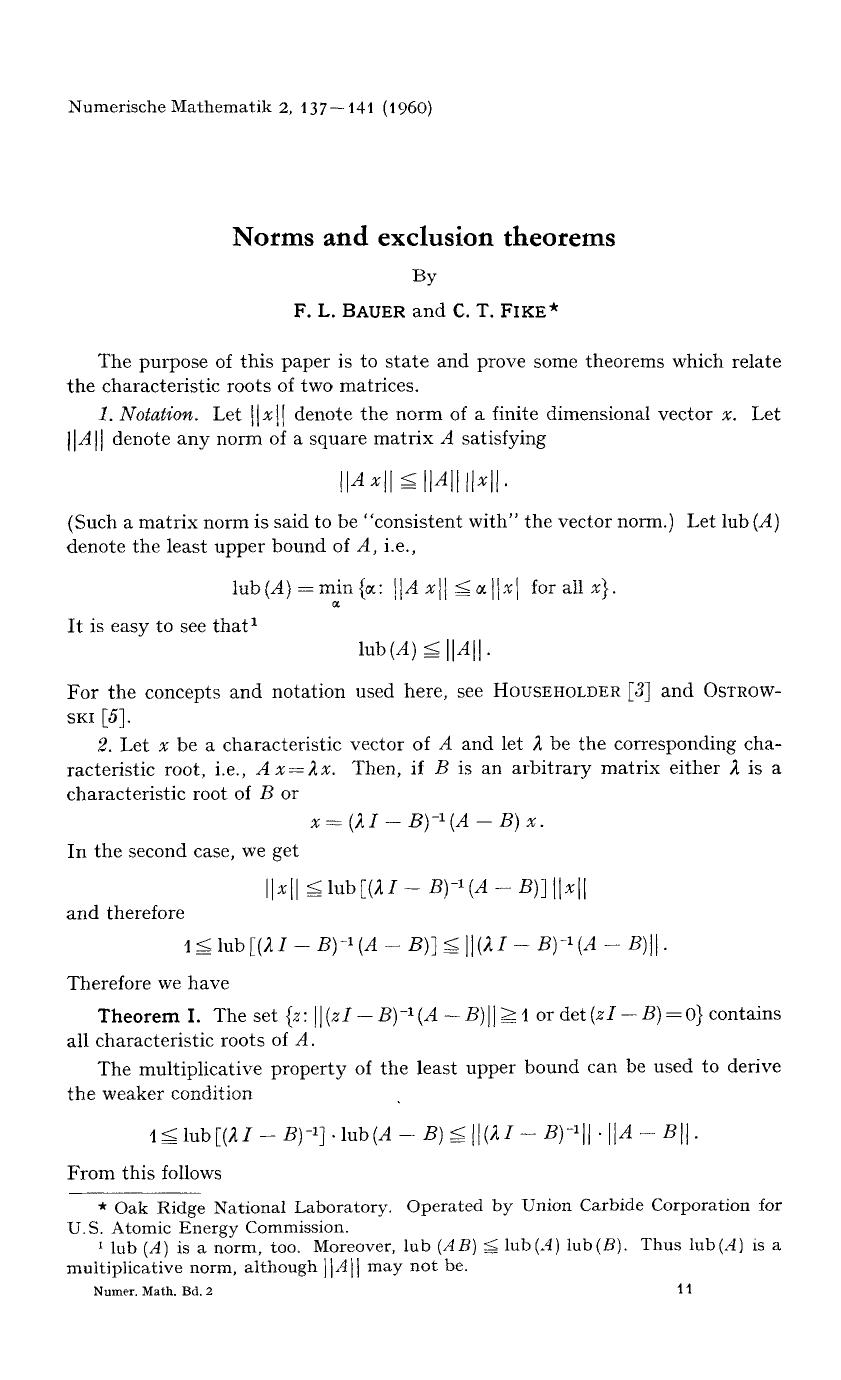 Norms and exclusion theorems by Unknown
