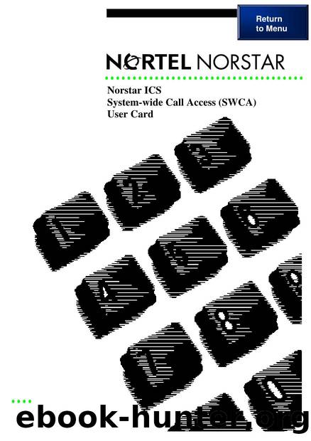 Norstar ICS System-wide Call Access (SWCA) User Card by Unknown