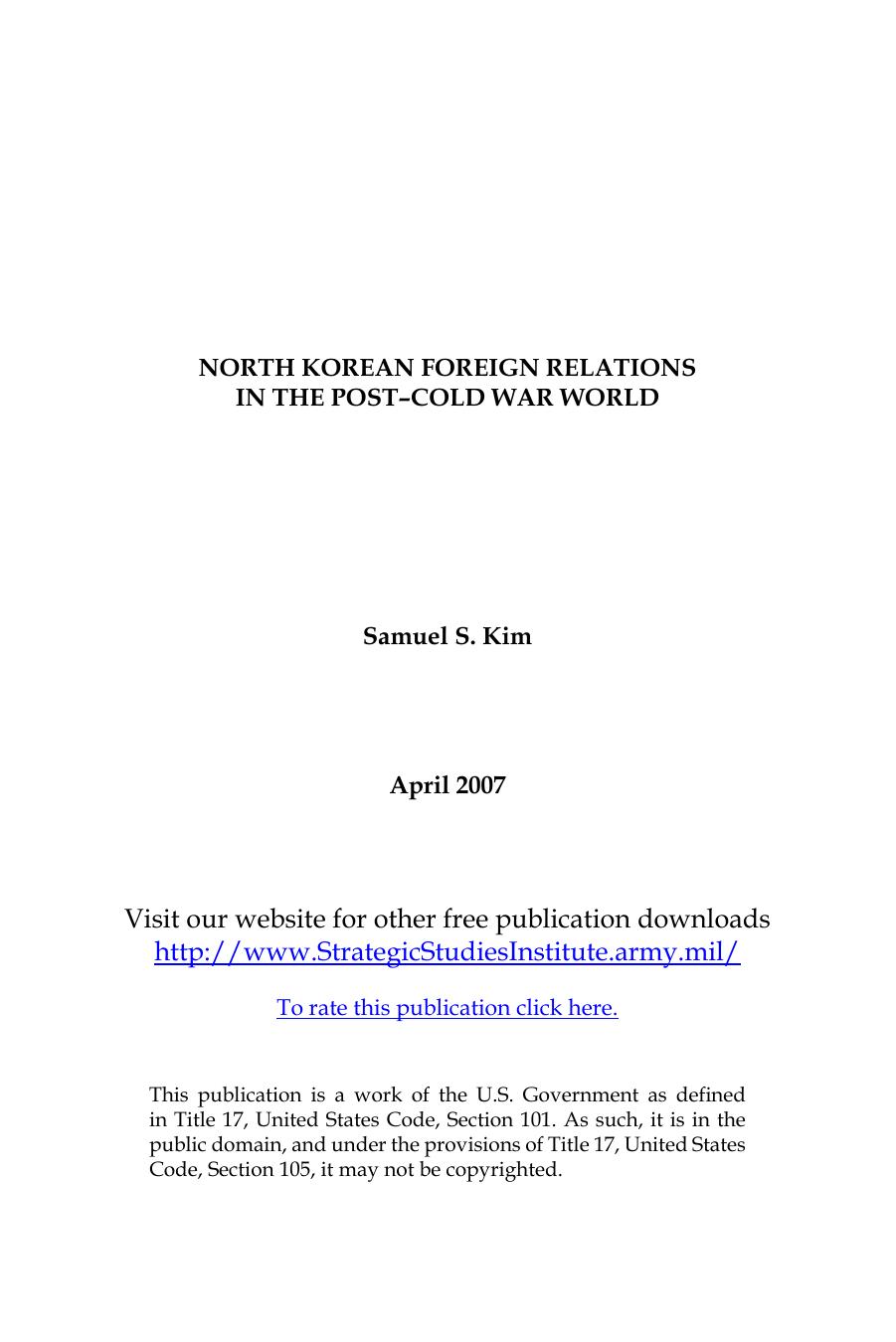 North Korean Foreign Relations in the Post-Cold War World by Samuel S. Kim