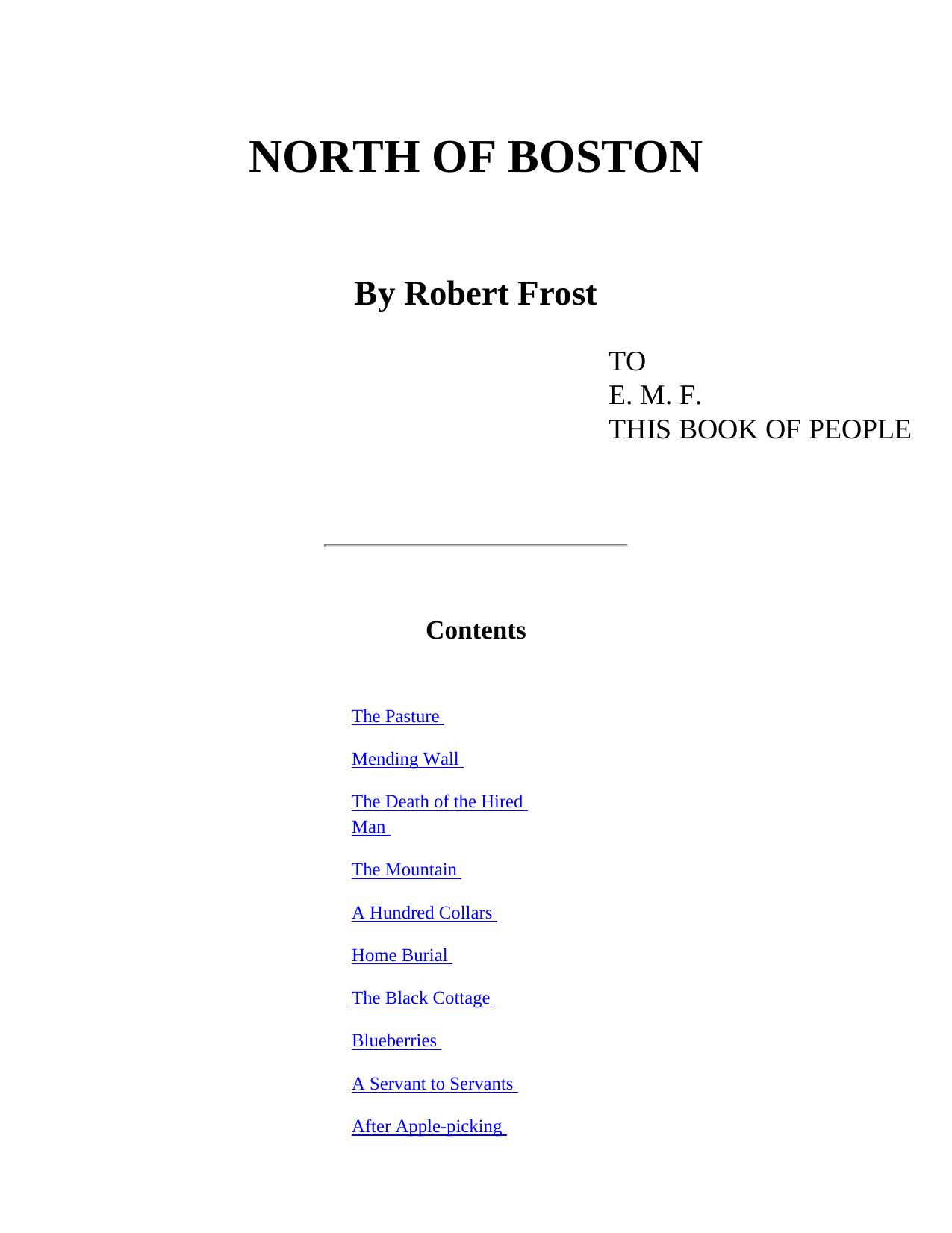 North of Boston by Robert Frost