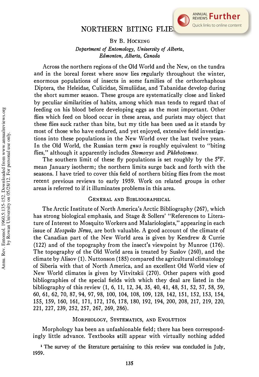 Northern Biting Flies by B Hocking
