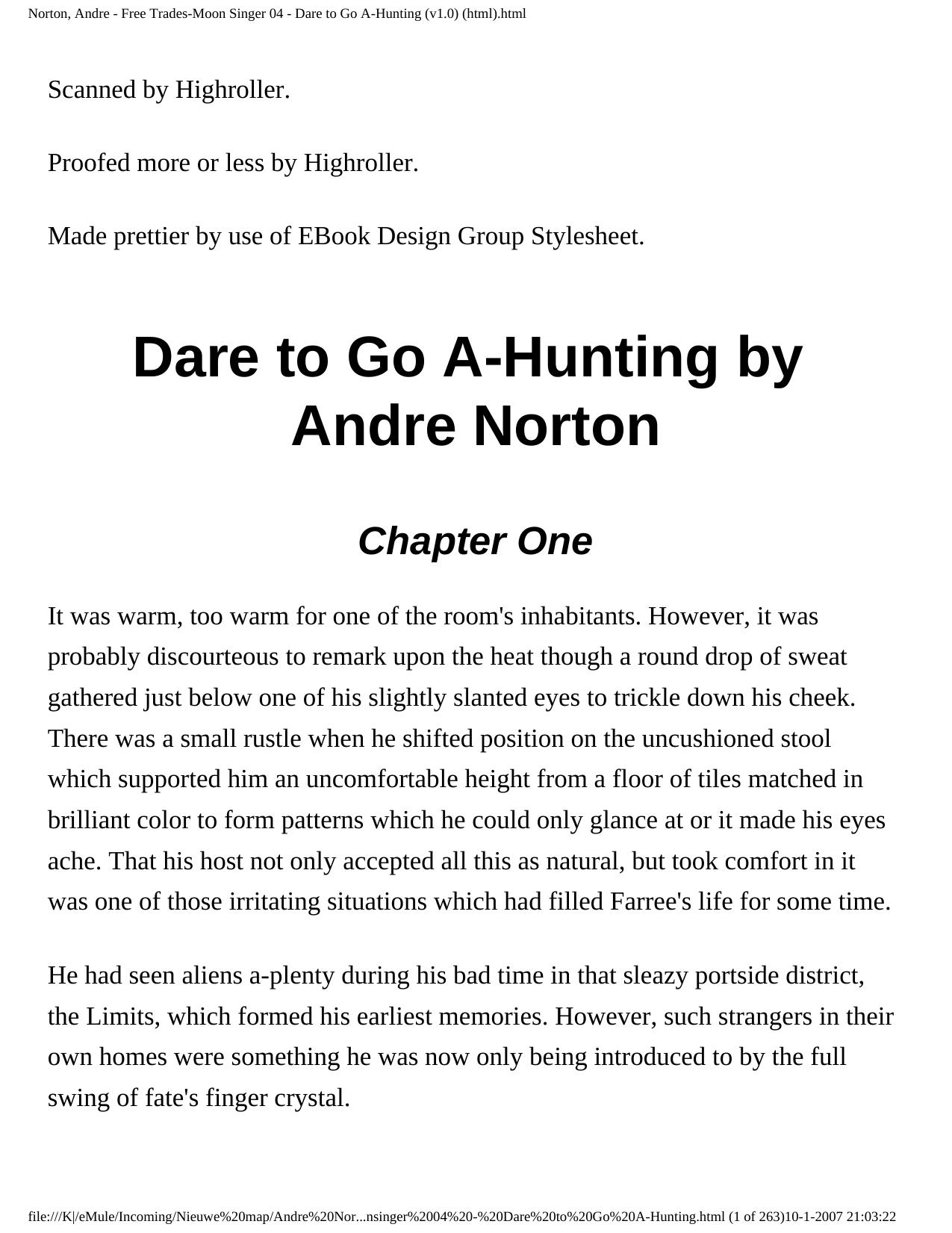 Norton, Andre - Free Trades-Moon Singer 04 - Dare to Go A-Hunting (v1.0) (html).html by Unknown