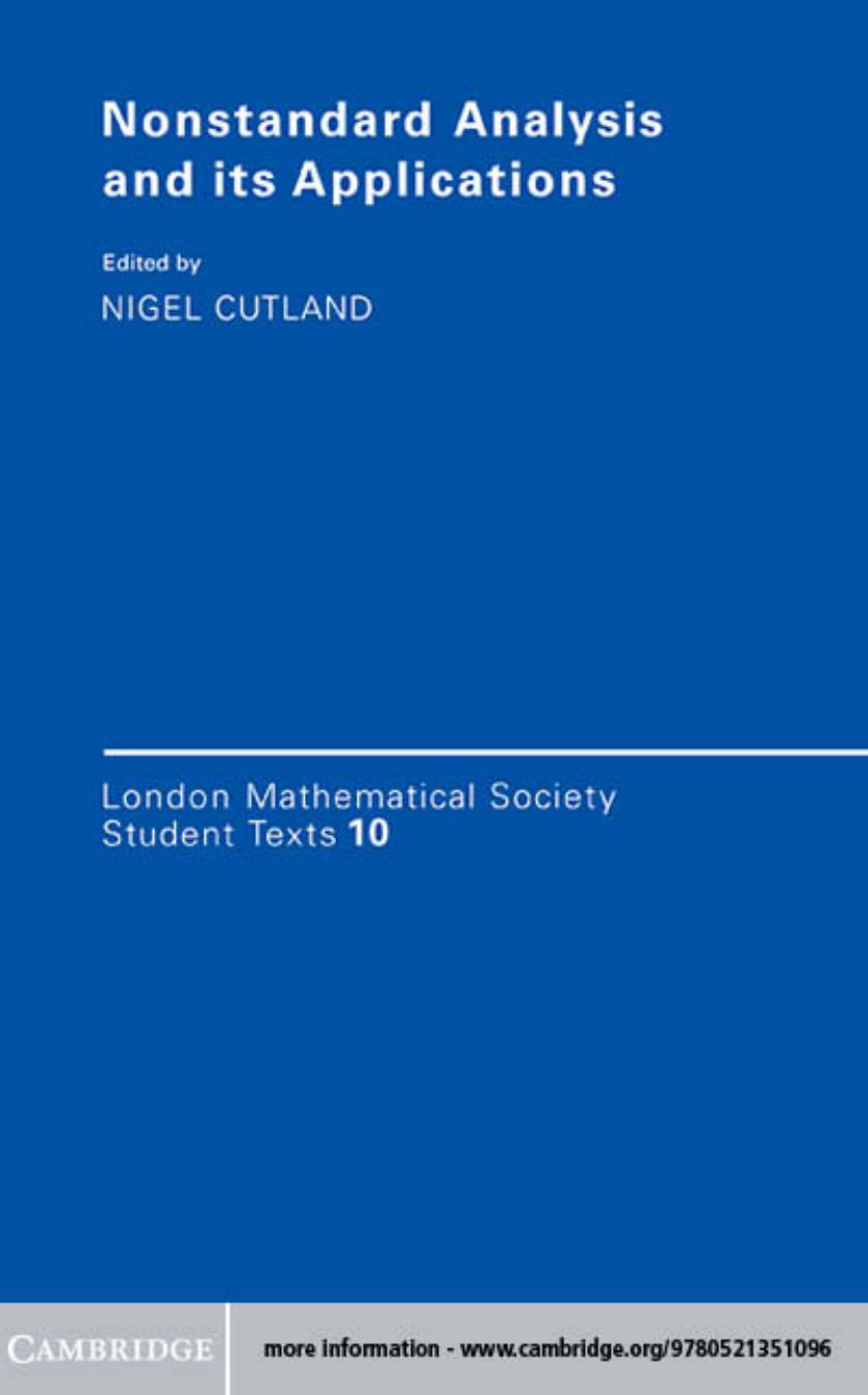 Nostrand analysis and its applications by London mathematical society.;Cutland Nigel