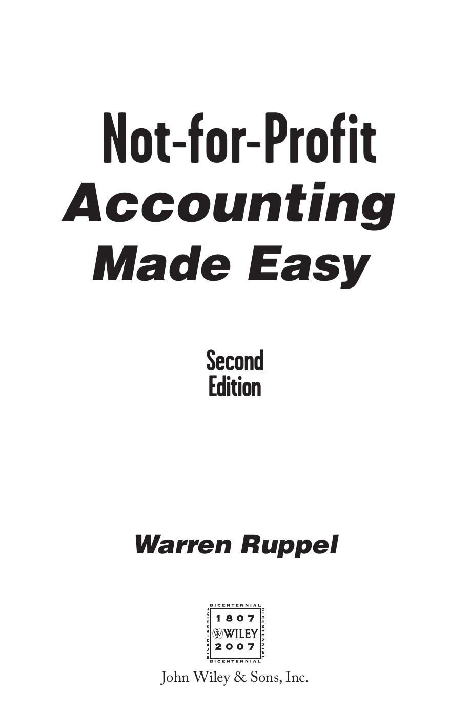 Not-for-profit accounting made easy by Warren Ruppel