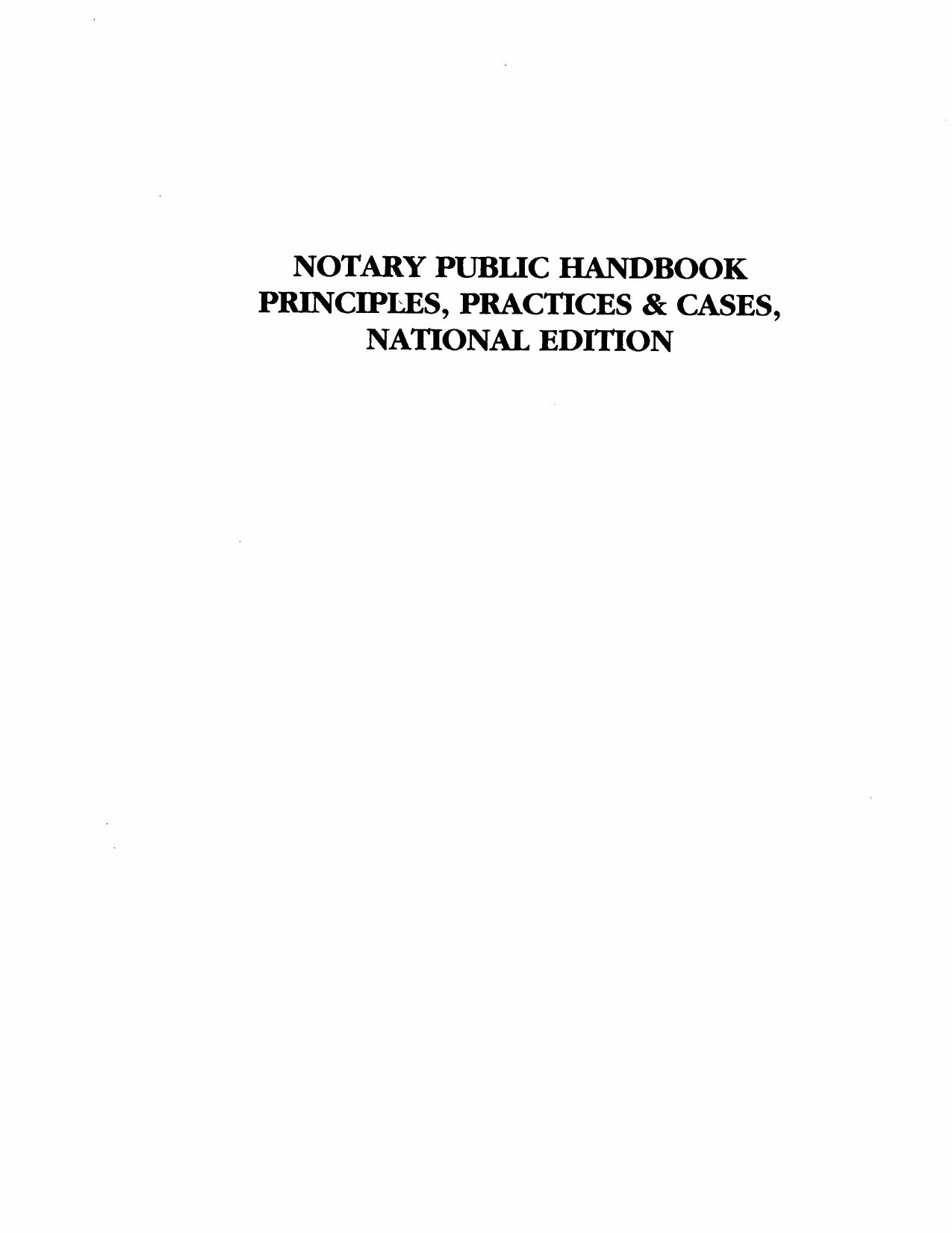 Notary Public Handbook-Principals Practices Cases-National Edition by Unknown