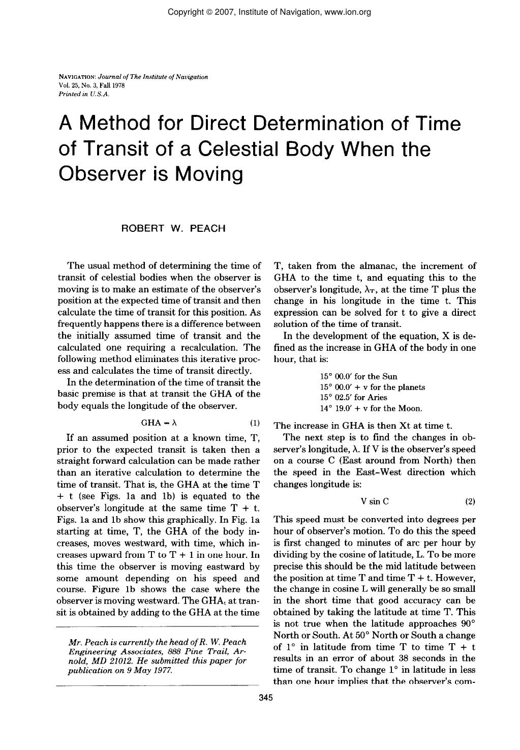 Note on Determining Range from Sextant Altitude by DR. WILLIAM H. GUIER