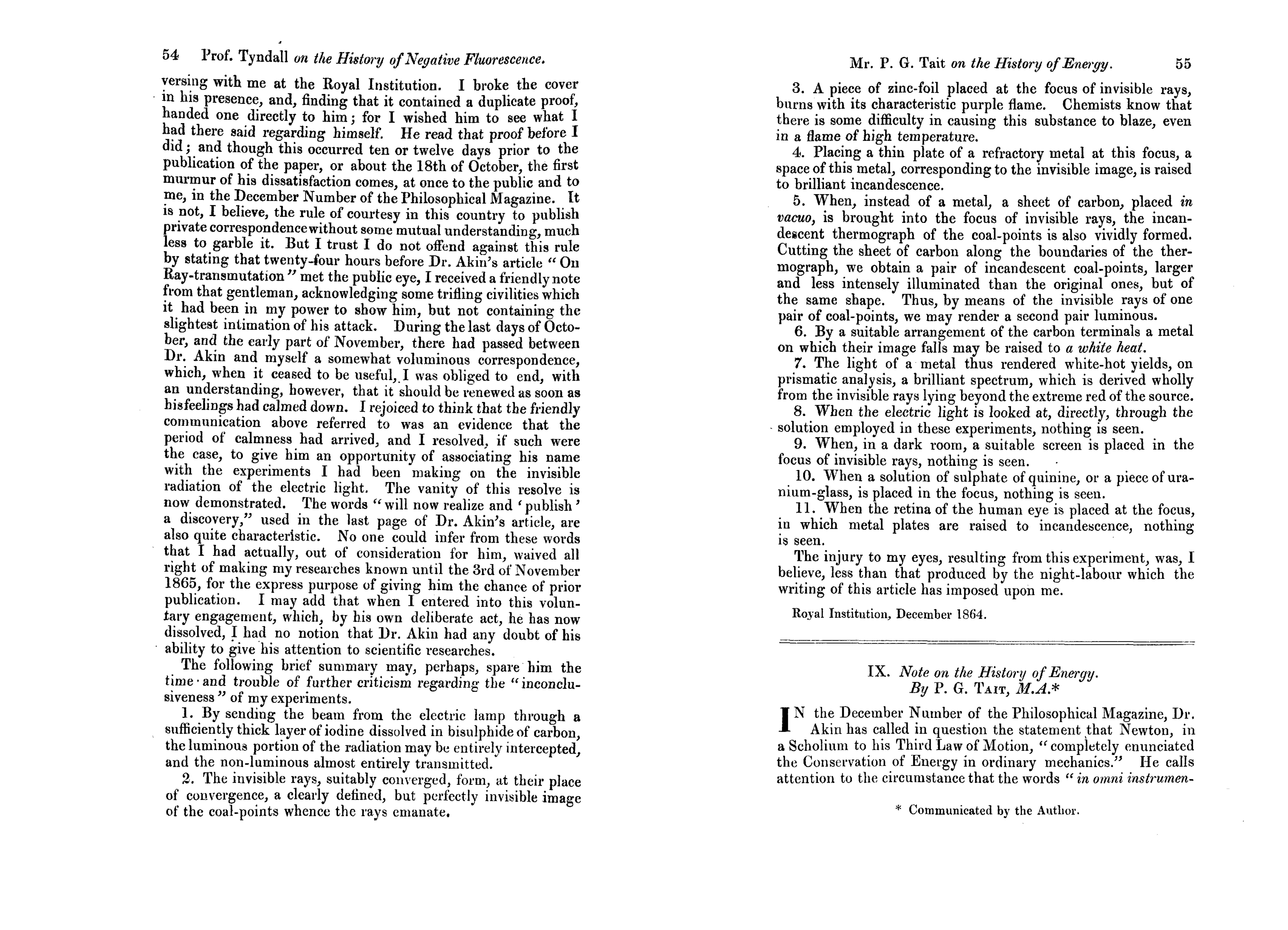 Note on the History of Energy by Tait