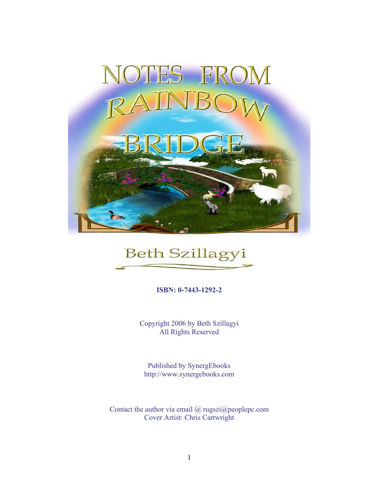 Notes From Rainbow Bridge by Beth Szillagyi