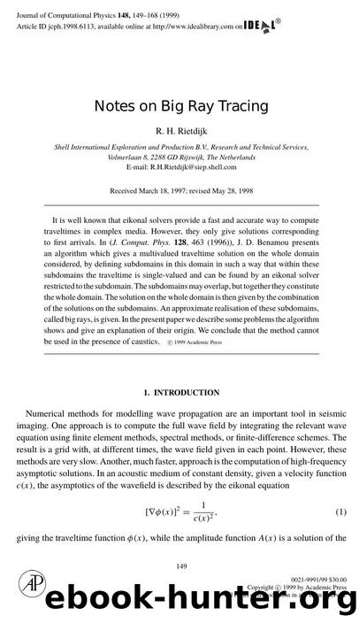 Notes on Big Ray Tracing by Rietdijk R. H