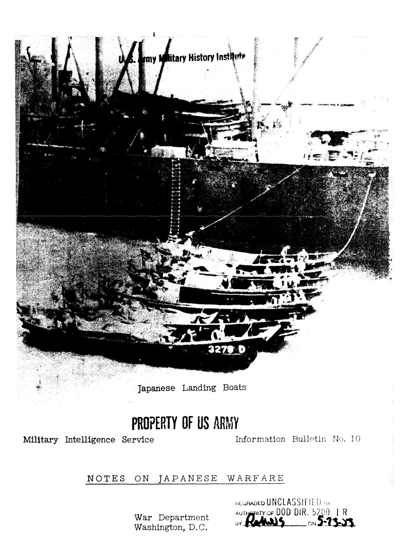 Notes on Japanese warfare by United States. War Dept. General Staff