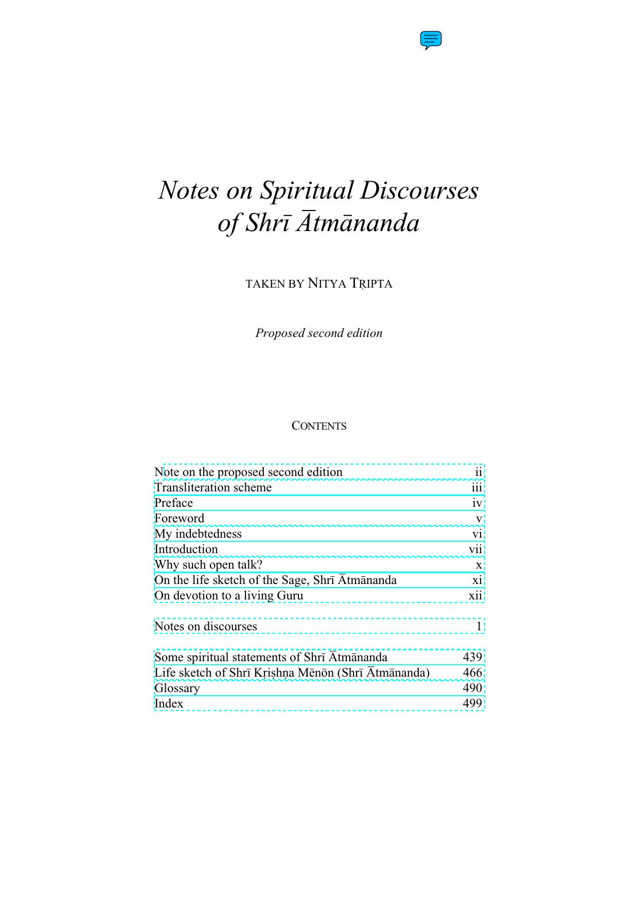 Notes on Spiritual Discourses of Shri Atmananda by Nitya Tripta