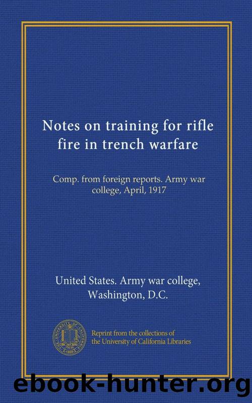 Notes on Training for Rifle Fire in Trench Warfare : Comp. From Foreign Reports by Army War College (U.S.)
