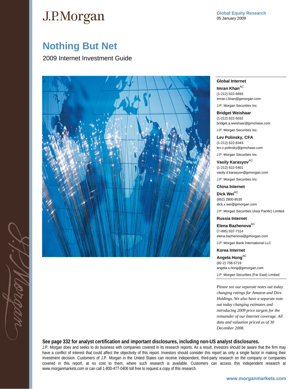 Nothing But Net: 2009 Internet Investment Guide by Imran Khan