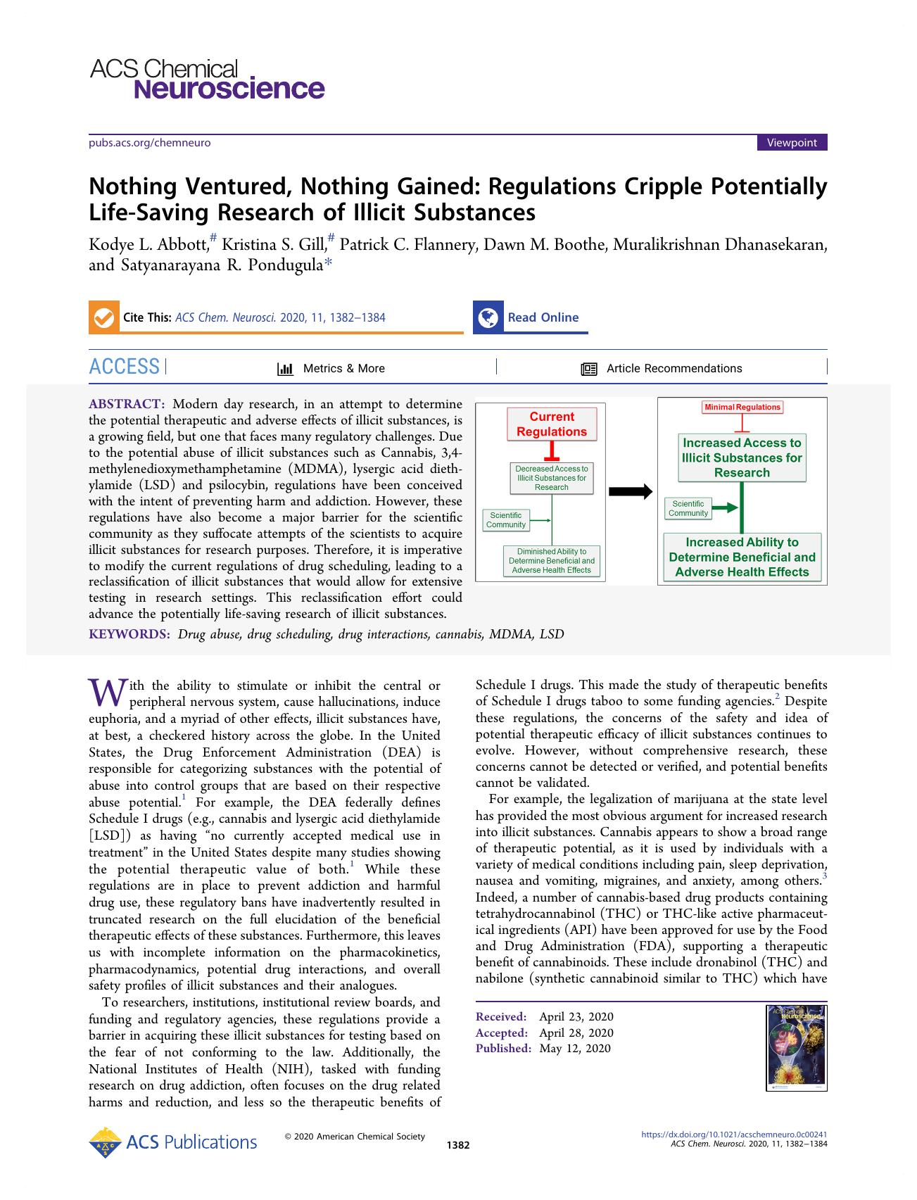 Nothing Ventured, Nothing Gained: Regulations Cripple Potentially Life-Saving Research of Illicit Substances by unknow
