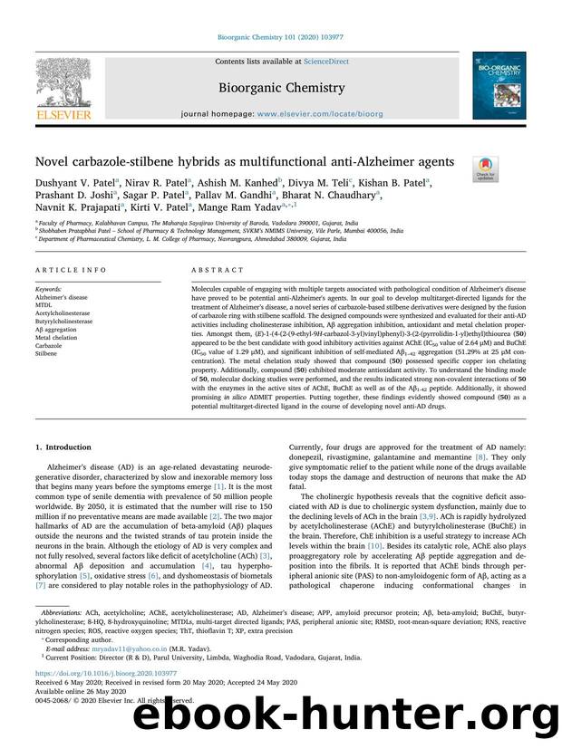 Novel carbazole-stilbene hybrids as multifunctional anti-Alzheimer agents by unknow