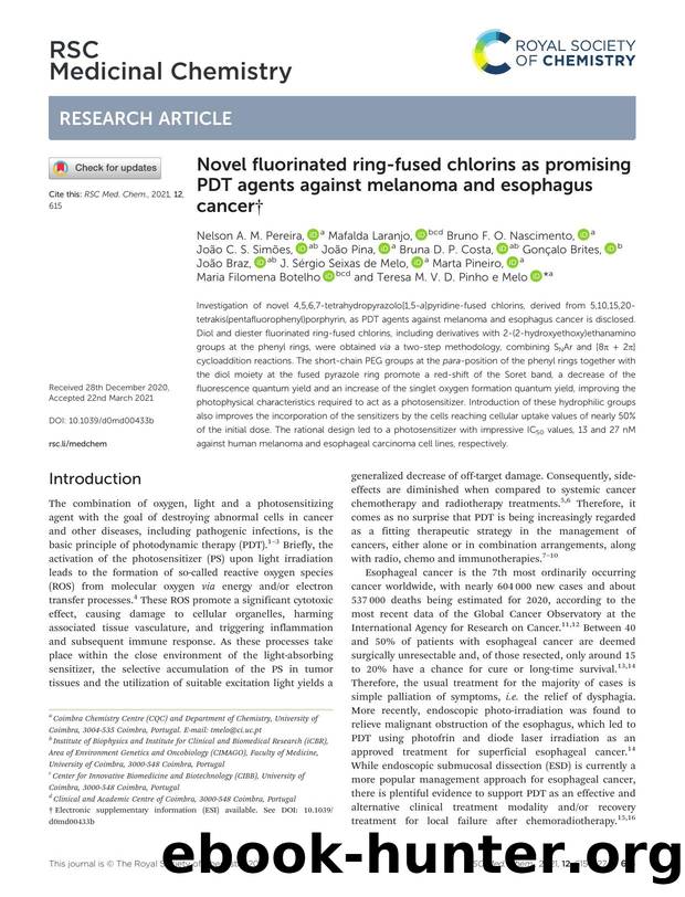 Novel fluorinated ring-fused chlorins as promising PDT agents against melanoma and esophagus cancer by unknow