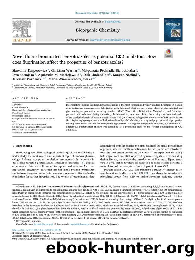 Novel fluoro-brominated benzotriazoles as potential CK2 inhibitors. How does fluorination affect the properties of benzotriazoles? by unknow