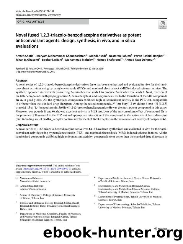 Novel fused 1,2,3-triazolo-benzodiazepine derivatives as potent anticonvulsant agents: design, synthesis, in vivo, and in silico evaluations by unknow