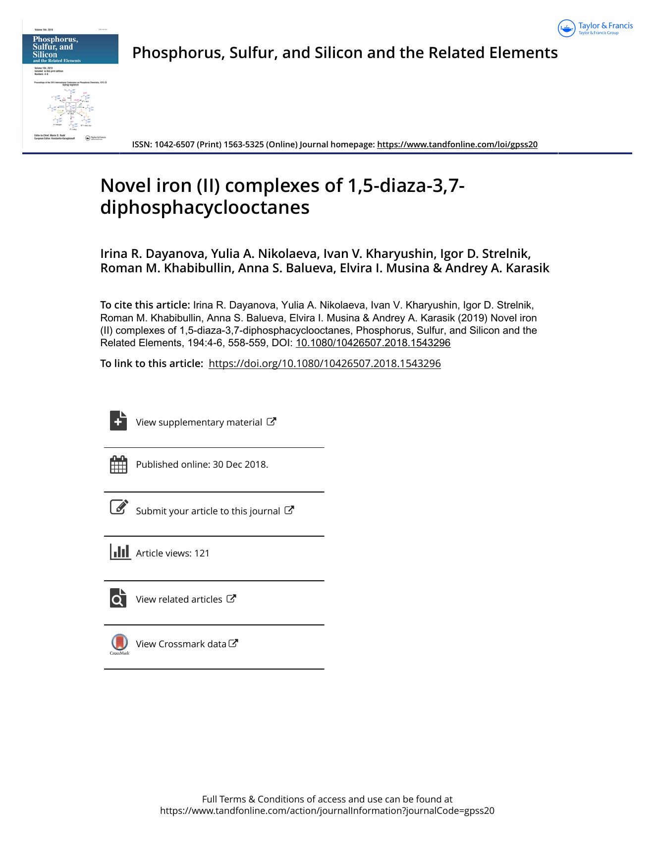Novel iron (II) complexes of 1,5-diaza-3,7-diphosphacyclooctanes by unknow