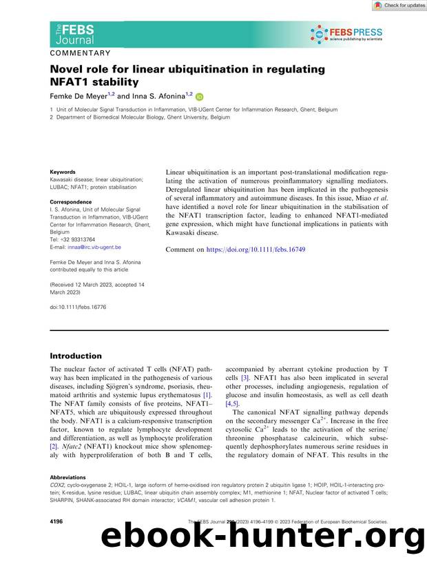 Novel role for linear ubiquitination in regulating NFAT1 stability by Unknown