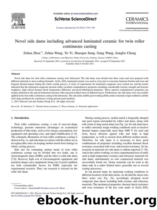 Novel side dams including advanced laminated ceramic for twin roller continuous casting by Zehua Zhou