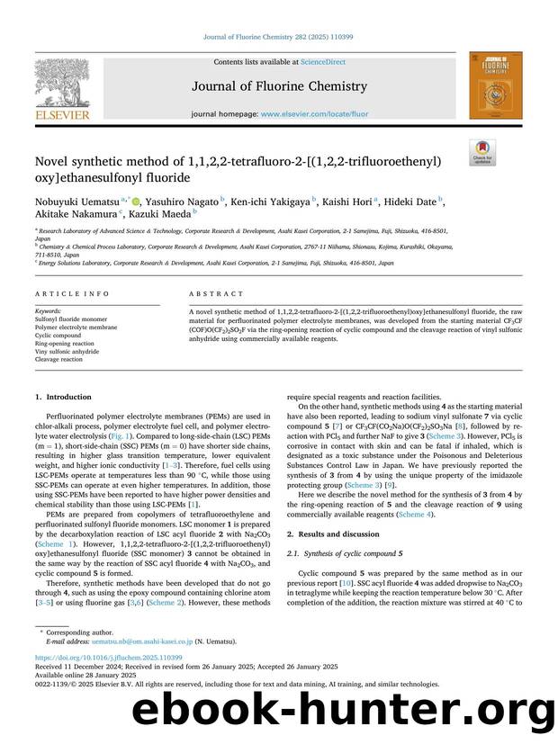 Novel synthetic method of 1,1,2,2-tetrafluoro-2-[(1,2,2-trifluoroethenyl)oxy]ethanesulfonyl fluoride by unknow