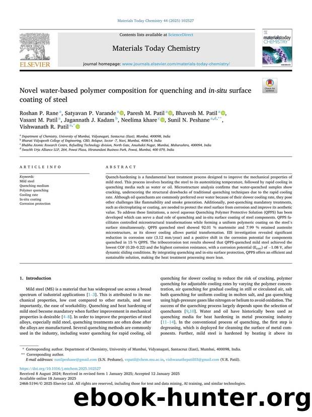 Novel water-based polymer composition for quenching and in-situ surface coating of steel by unknow