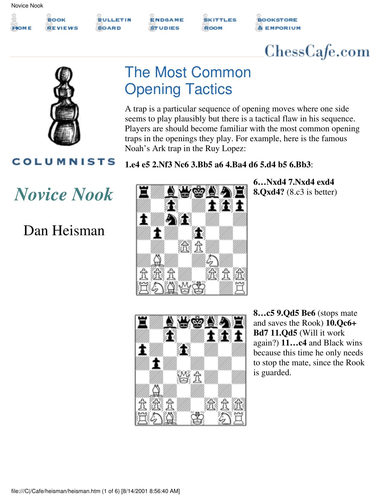 Novice Nook by Chess