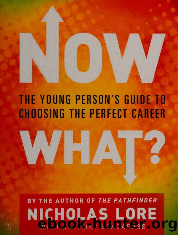 Now What  The Young Person's Guide to Choosing the Perfect Career by Nicholas Lore by Unknown