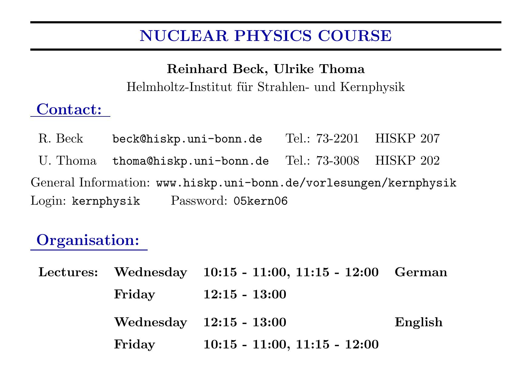 Nuclear Physics Lecture Notes at Bonn University by Unknown