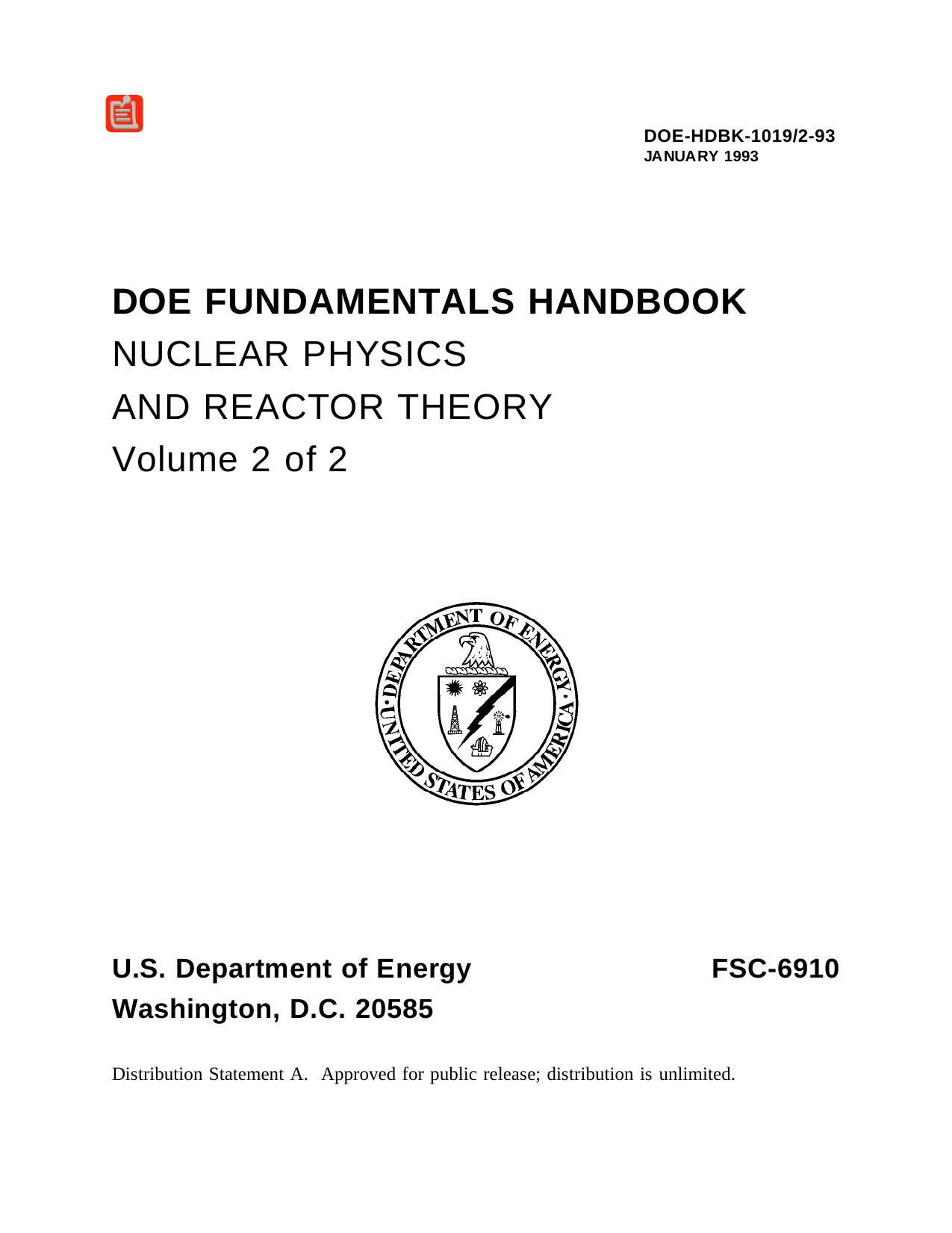 Nuclear Physics and Reactor Theory by Volume 2