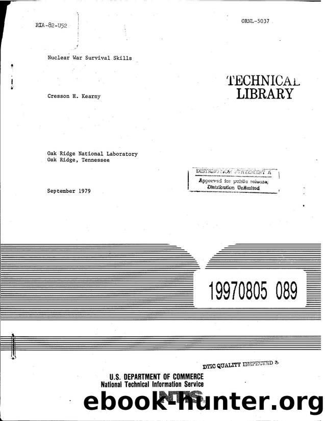 Nuclear War Survival Skills, by Kearny Cresson H