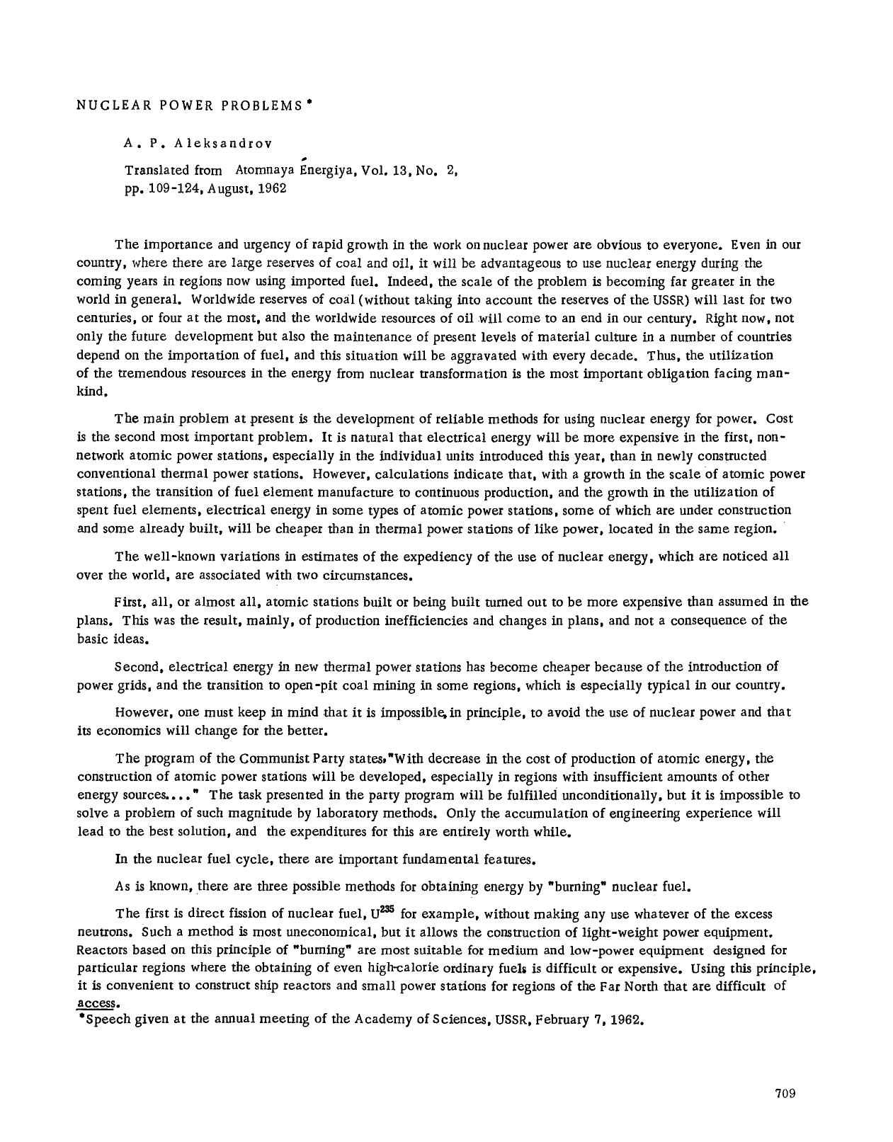 Nuclear power problems by Unknown
