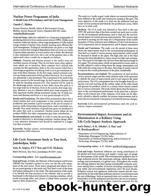 Nuclear power programme of India a model case of eco-balance and life-cycle management by Unknown