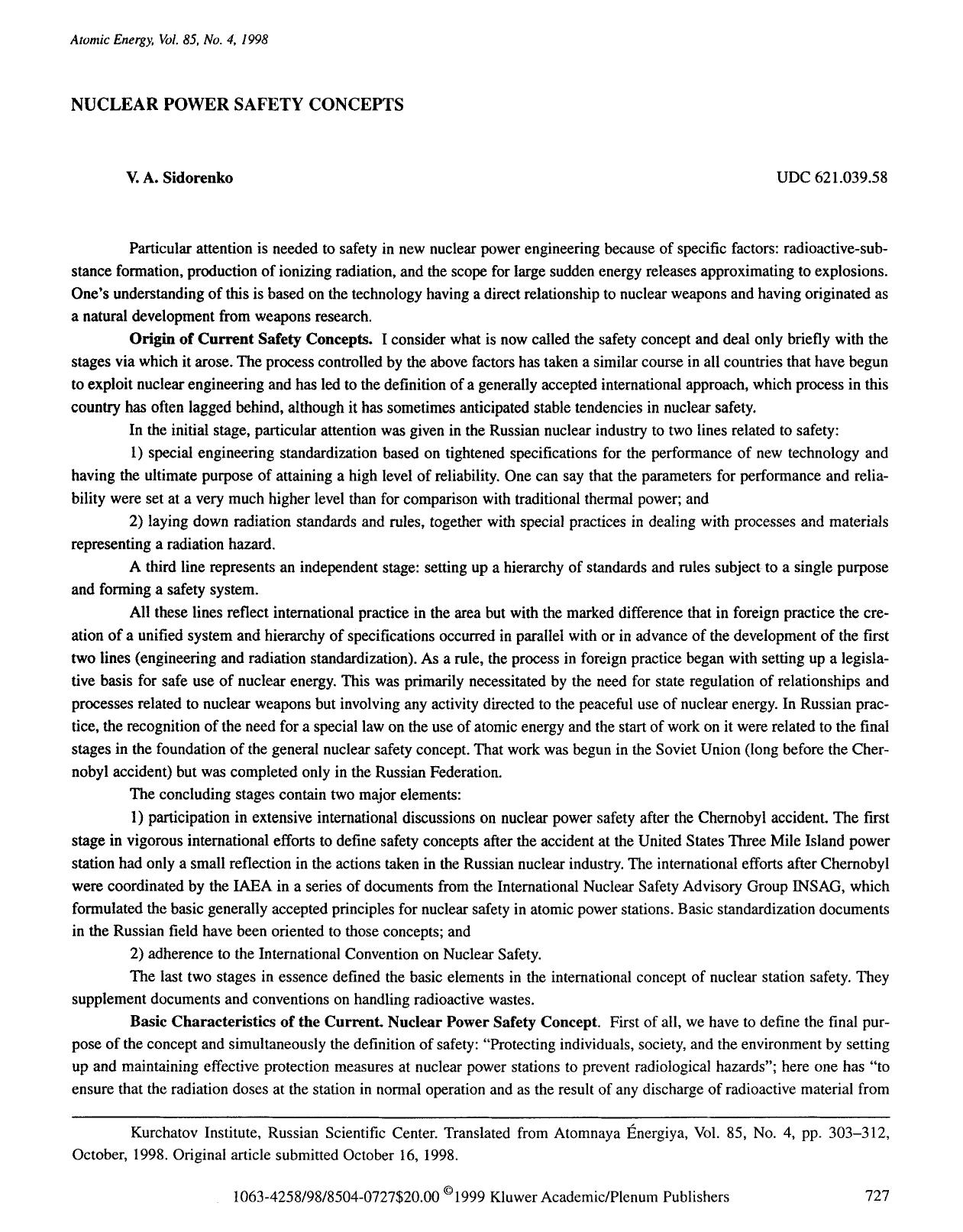 Nuclear power safety concepts by Unknown