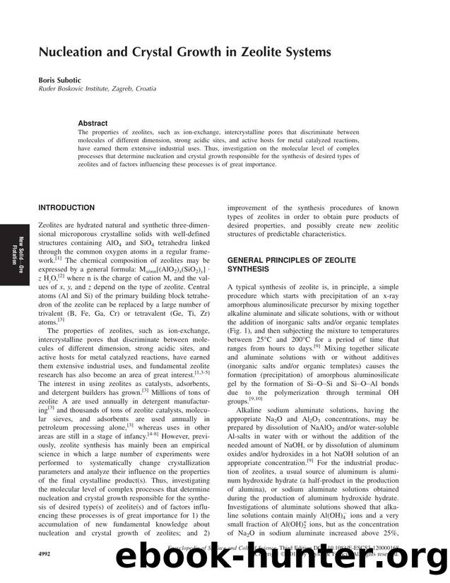 Nucleation and Crystal Growth in Zeolite Systems by Boris Subotic