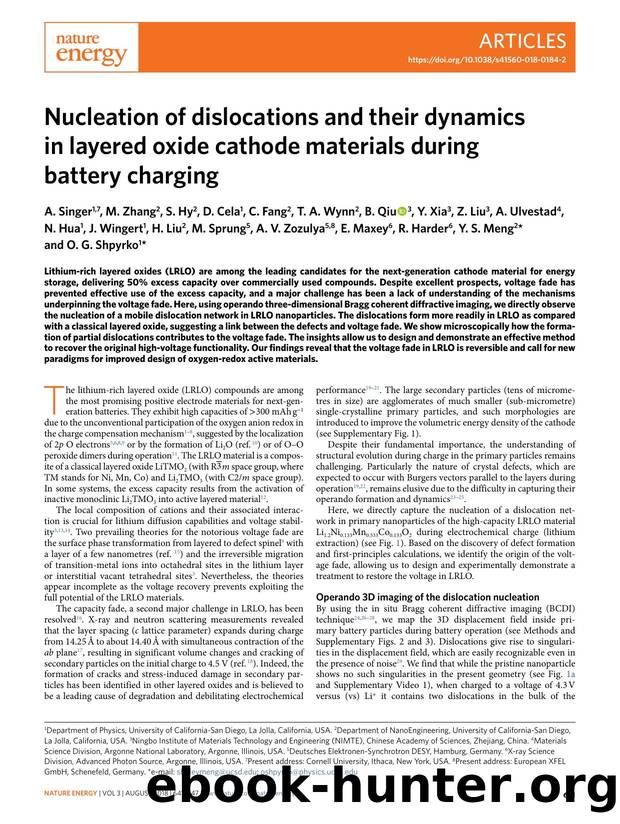 Nucleation of dislocations and their dynamics in layered oxide cathode materials during battery charging by unknow