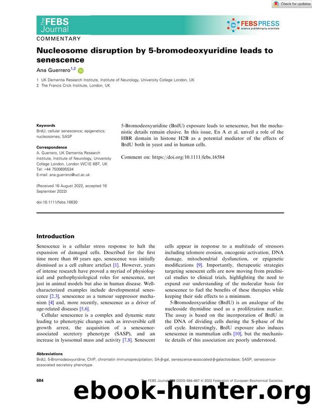 Nucleosome disruption by 5âbromodeoxyuridine leads to senescence by Unknown